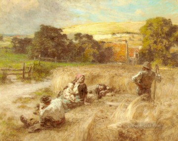 レオン・オーギュスティン・レルミット Painting - Repos ペンダント ラ・モワソンの田園風景 農民 レオン・オーギュスティン・レルミット